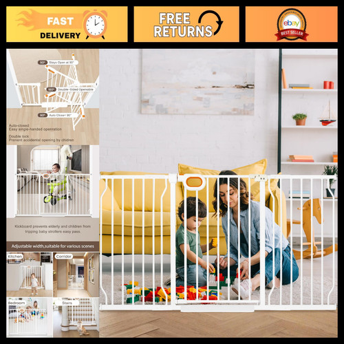Extra wide baby gate with - with, door