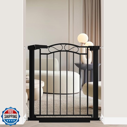 Black baby gate with door - gate,